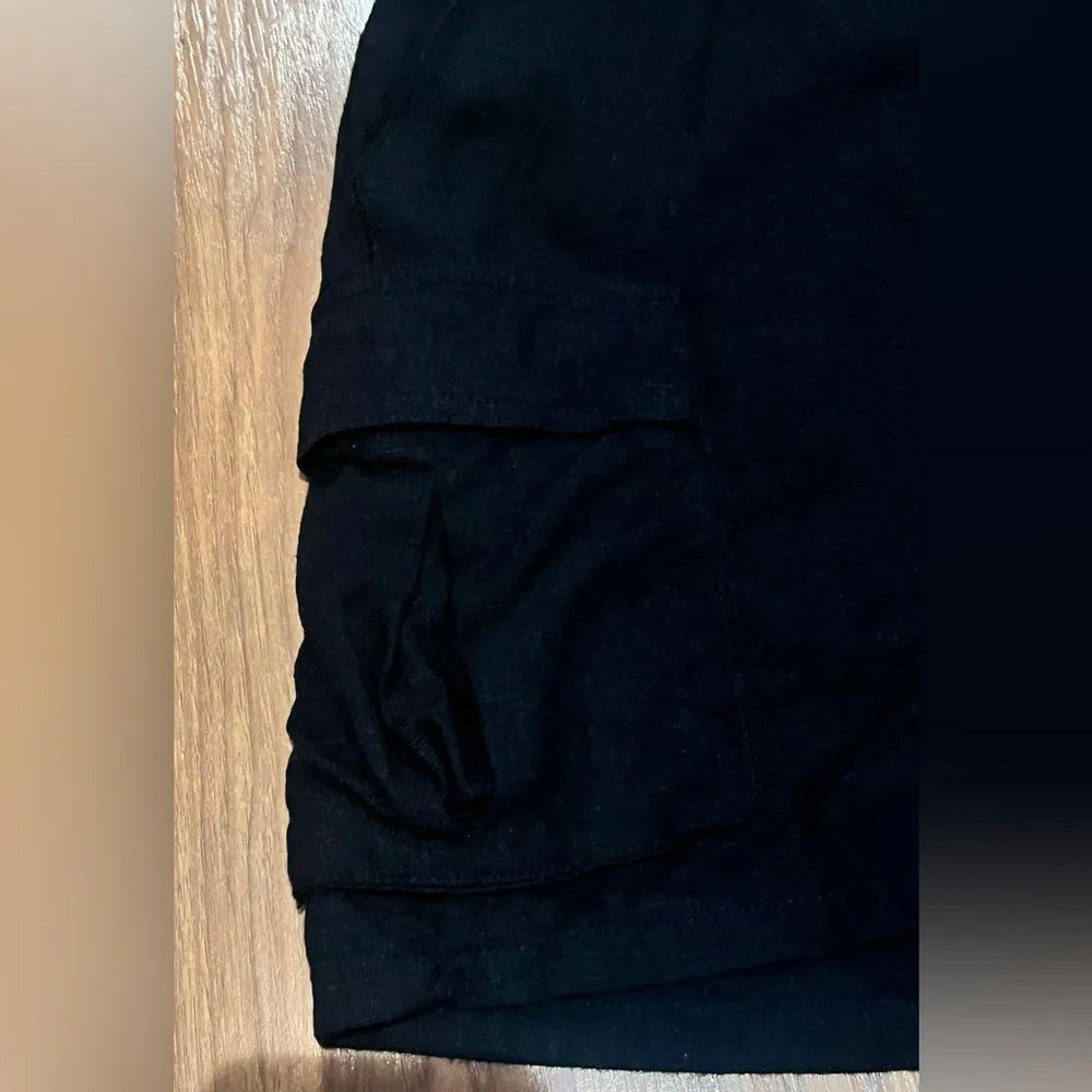 7 For All Mankind Linen Blend Short Black Size Medium - Image 8