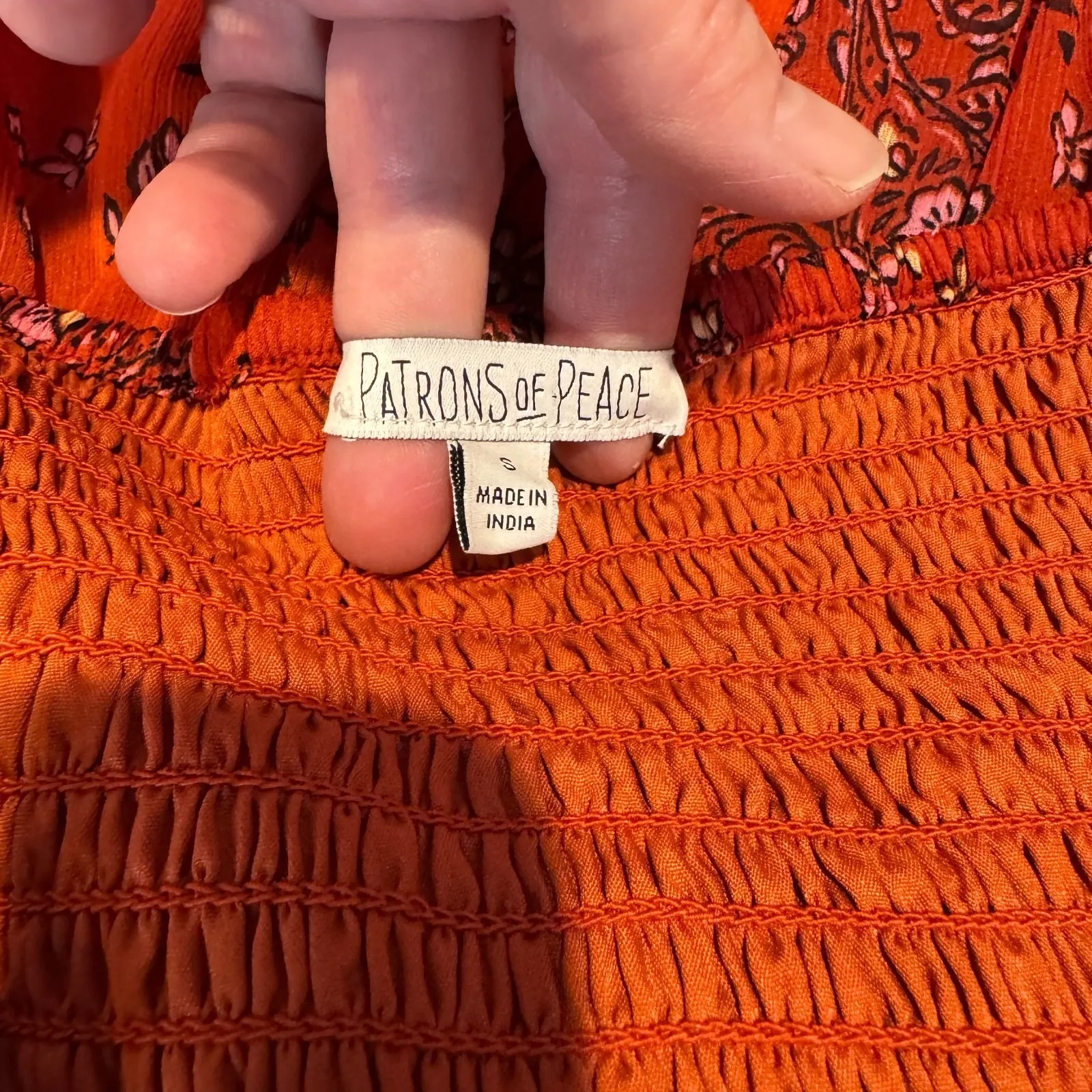Patrons of Peace Boho Fairy Fall Dress Small Orange‎ Festival Cottage Peasant - Image 12