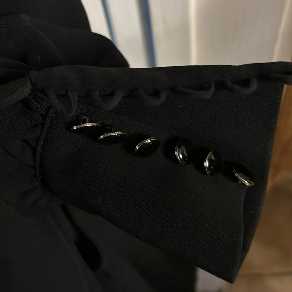 Sezane Black Benedicte Poof Button Sleeve Blouse - Image 7