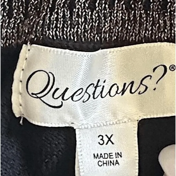 Questions? Black Cowl Neck 3/4 Sleeve Sweater Metallic Gold Accent Size 3X - Image 4