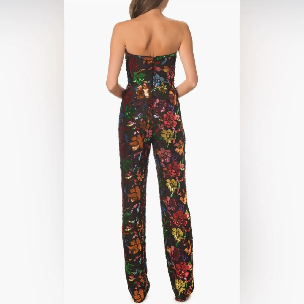 DRESS THE POPULATION Preston Rose Sequin Jumpsuit BlackMulti,BRANDNEW, SMALL$388 - Image 3