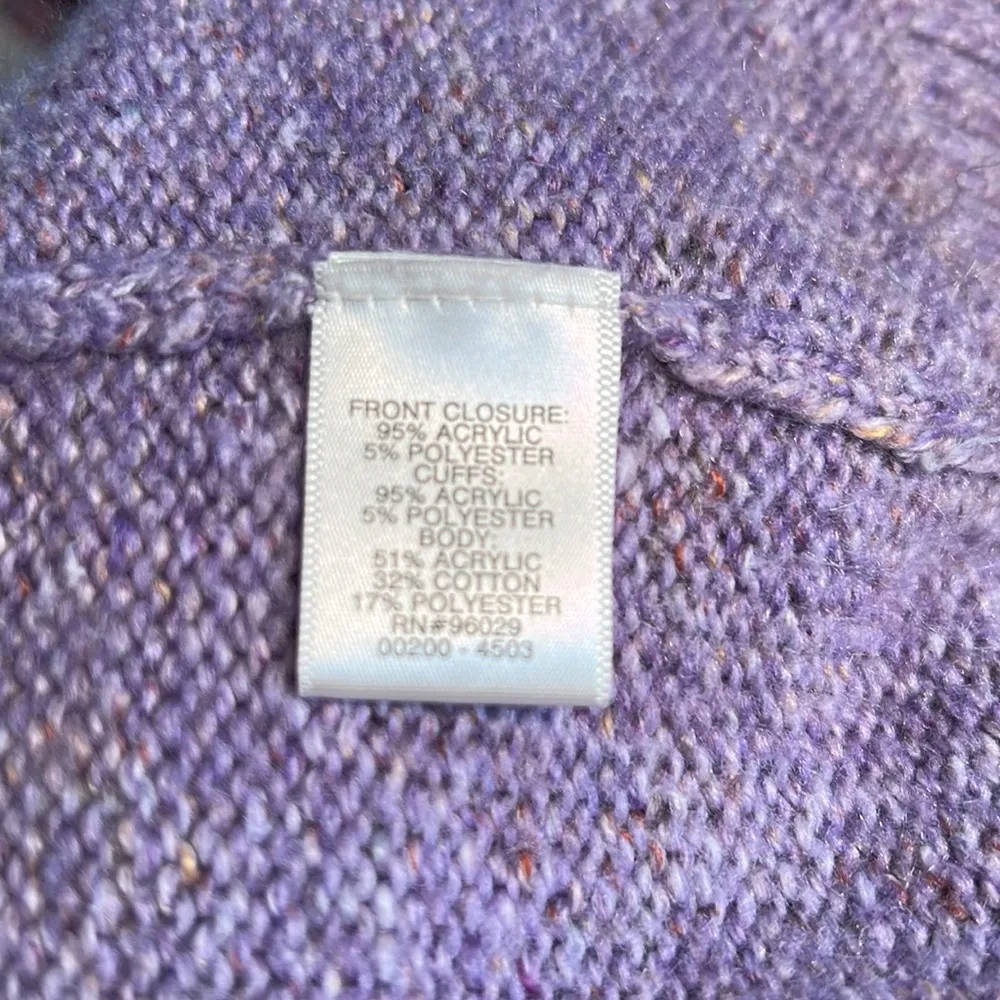 Christopher Banks Lavender Acrylic Cardigan Sweater sz S/M P Purple - Image 8