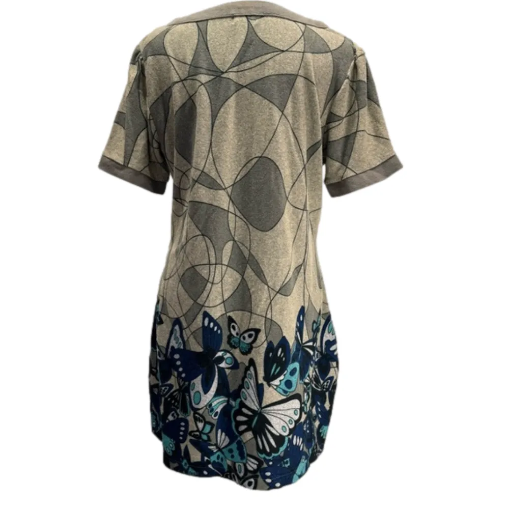 Funky People Geometric Circles & Butterflies Short Sleeve Mini Dress Size Large - Image 7