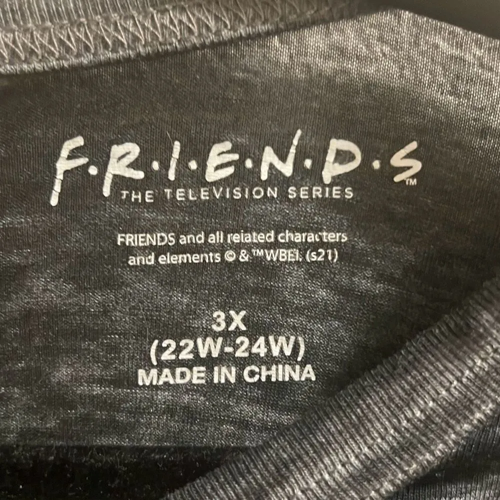 ✨Friends Warner Bros Womens Licensed Pajama Top Sz 3X✨ Gray - Image 7