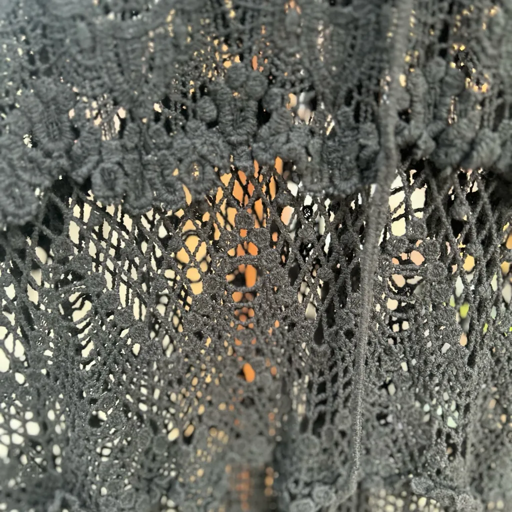 Meghan Los Angeles black crochet see thru dress beach cover up size M/L - Image 10