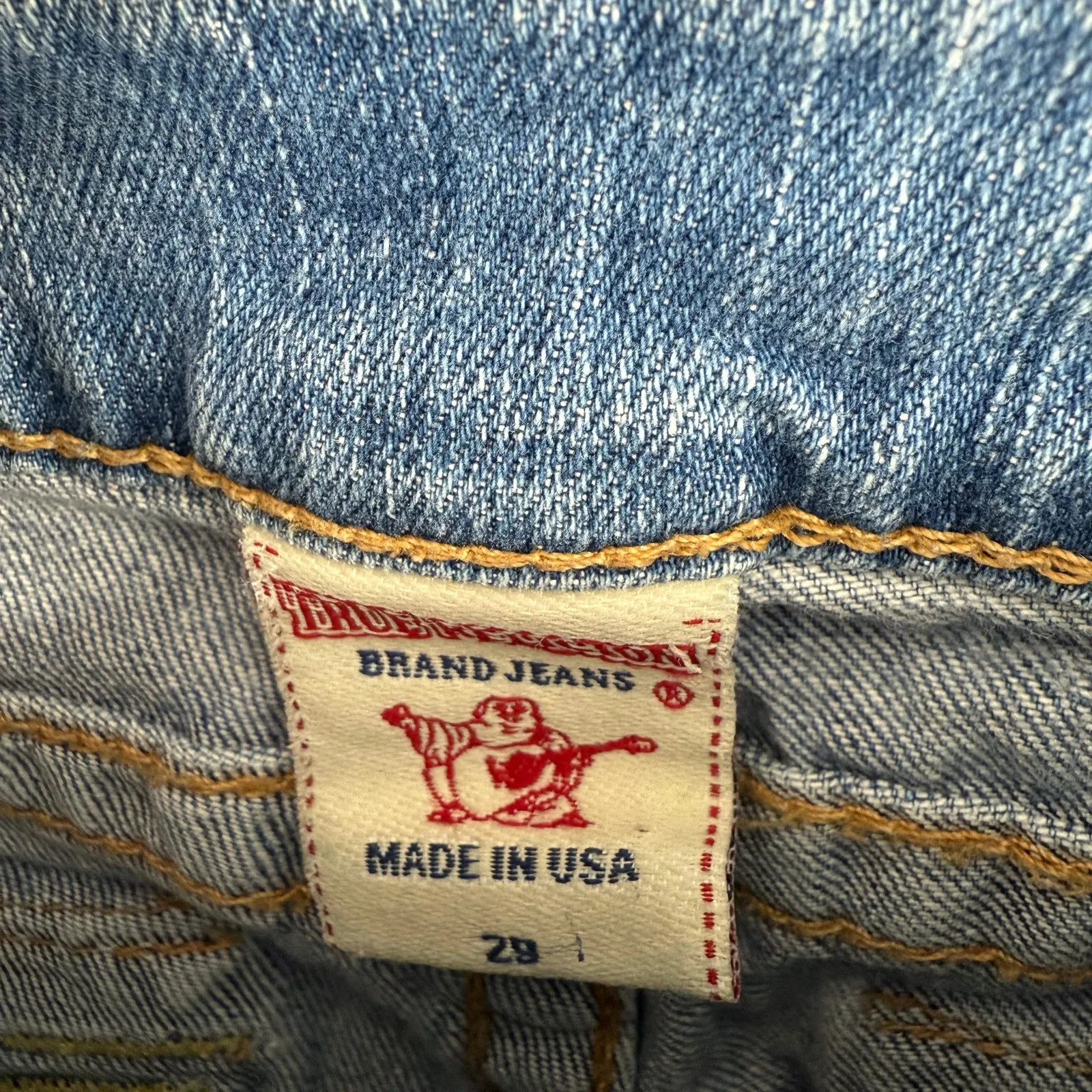 True Religion Size 29 Billy Style Bootcut Blue Jeans Denim Pants Button Pockets - Image 6