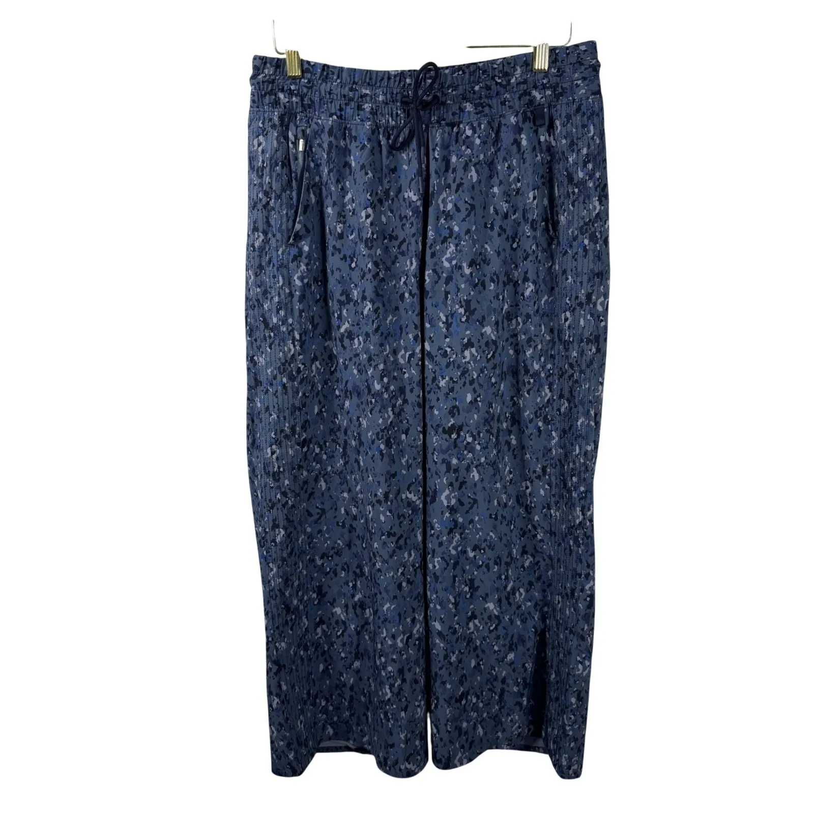 Athleta Printed Cropped Jogger Pants Geometric Blue Abstract Print 10 Drawstring - Image 2