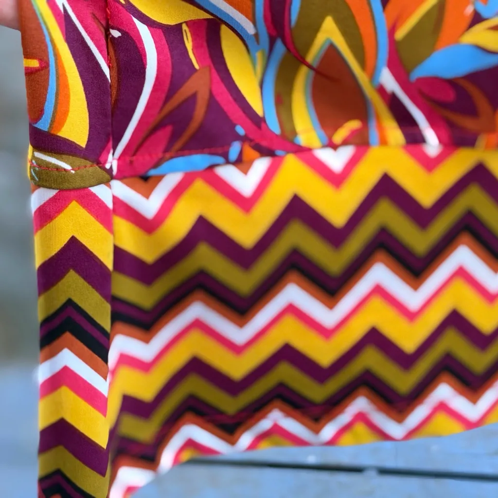 Tracy Negoshian Colorful Long Sleeve Dress Size Large NEW 70’d Retro - Image 3