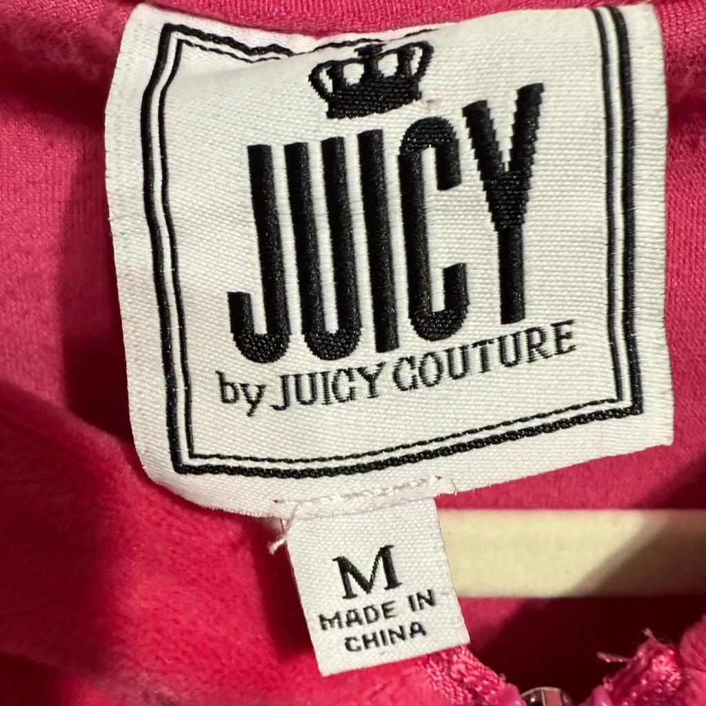 Juicy Couture Zip-up Velour Jumpsuit Hot Pink Y2K Soft Comfort Barbiecore Sz M - Image 4