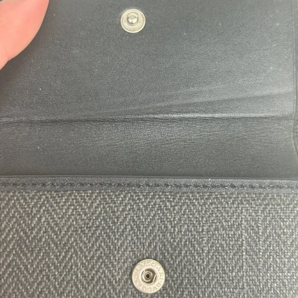 Bvlgari Black/Gray Coated Canvas and Leather Keys/Card holder (DEFECT) - Image 8