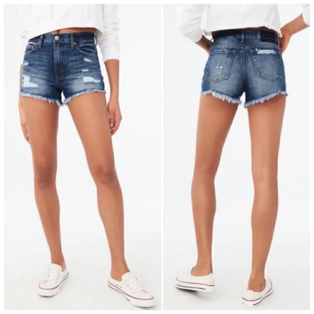 Aeropostale Cheeky Distressed High Rise Denim Jean Shorts Sz 00 - Image 2