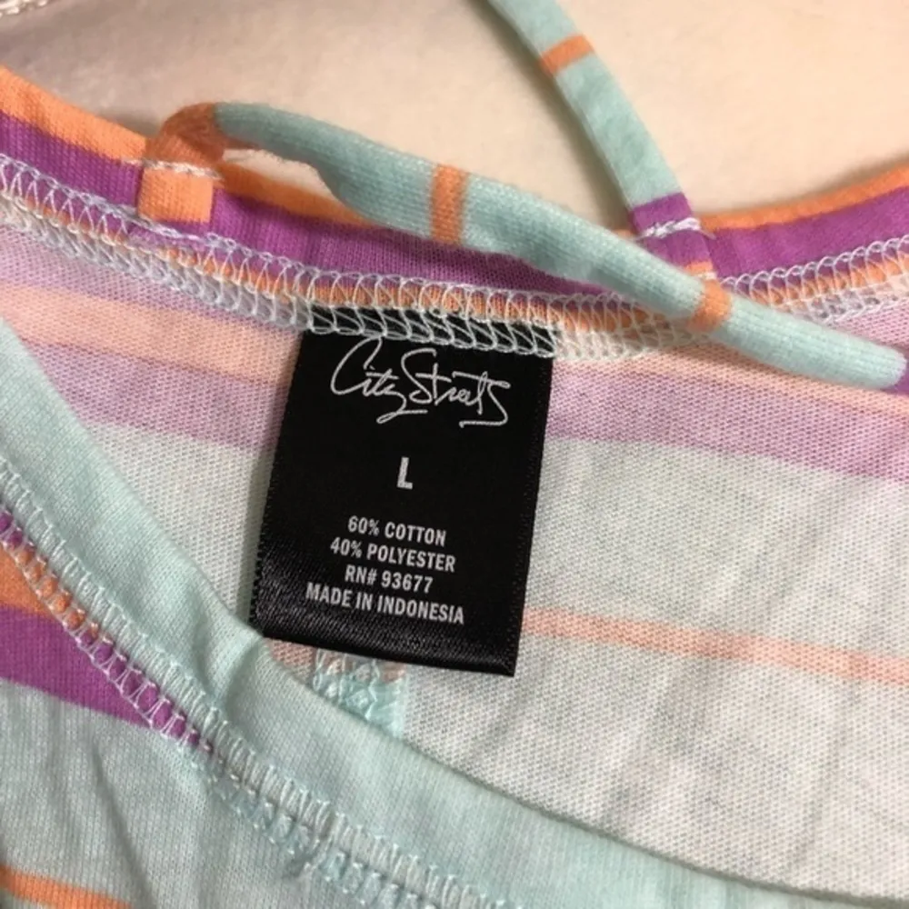 NWOT Blue Orange Purple Neon Beach Tank Top New - Image 3