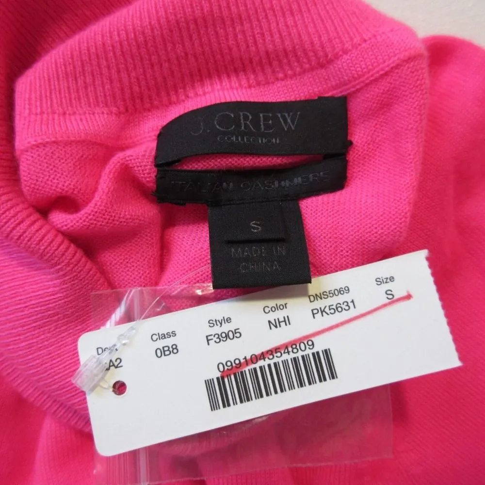 NWT J.Crew Italian Featherweight Cashmere Turtleneck in Neon Hibiscus Sweater S - Image 3