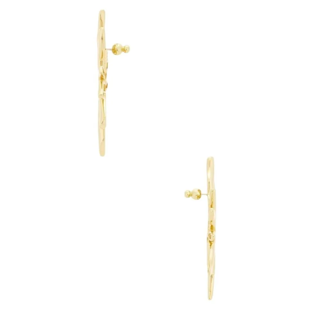 Cult Gaia Soleil Earrings in Shiny Brass New with Box Womens Dangle Drop - Image 5