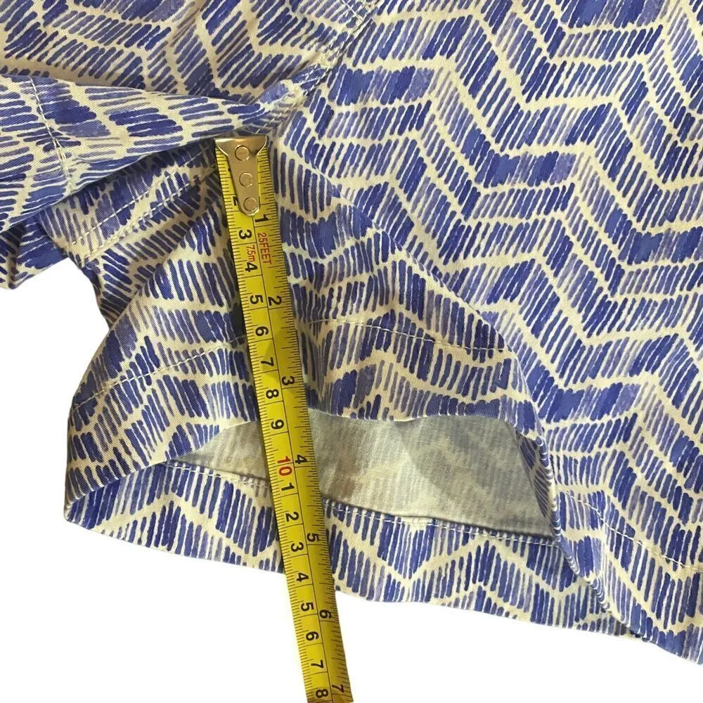 Vineyard Vines size 00 shorts blue white elastic waist geometric shape - Image 6