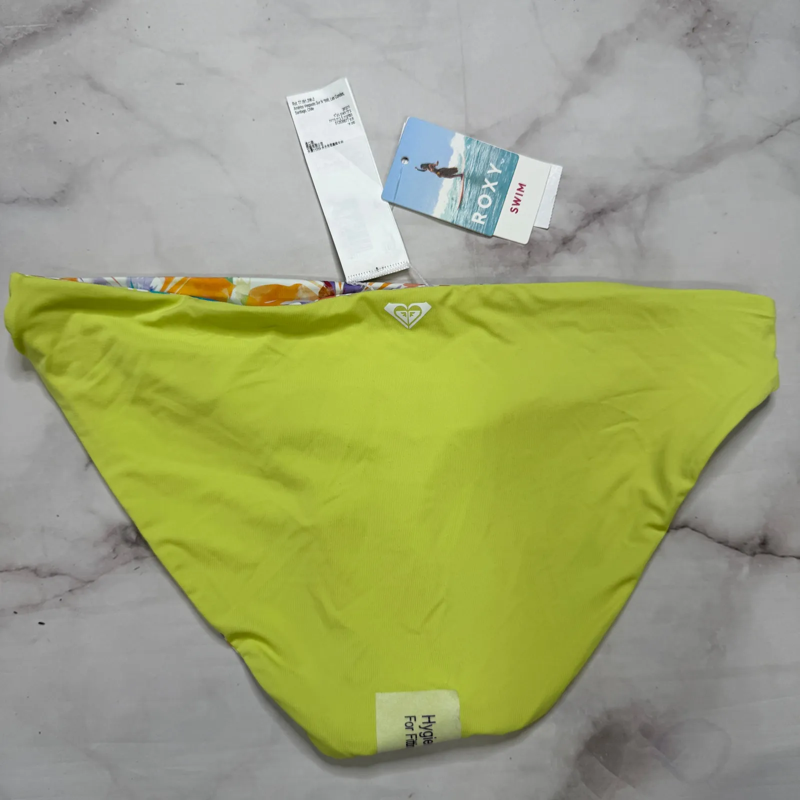 ROXY Juniors Reversible Floral Hipster Swim Bottoms Size L Retro Revo White New - Image 5