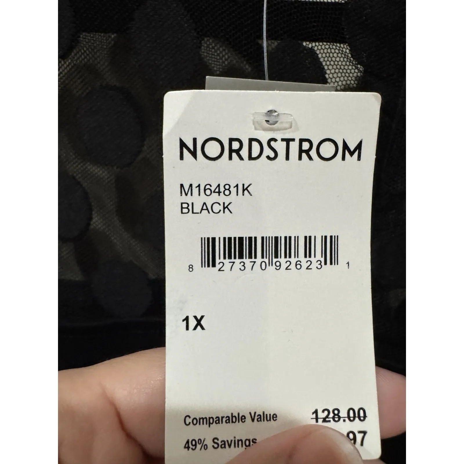 NWT Love X Design Black Long Sleeve Jumpsuit Size‎ 1X Polka Dot Mesh Cocktail - Image 6