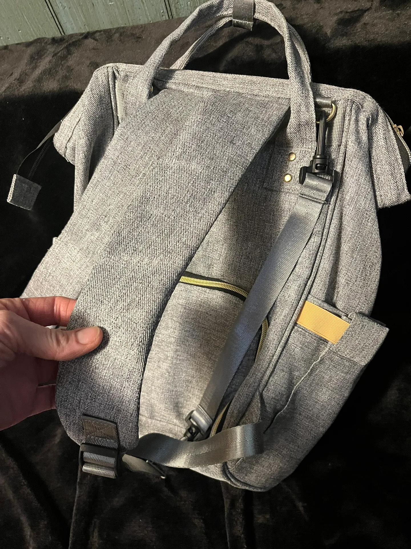 Diaper Bag Backpack Baby Bag Gray - Image 2