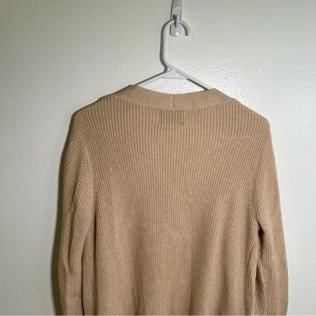 Old Navy Long Line Cardigan Textured Oatmeal Heather Beige SP - Image 7