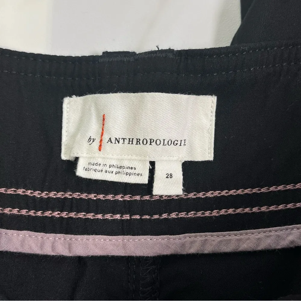 Anthropologie High Waisted Black Double Button Linen Viscose  Fit & Flare Sz 28 - Image 5