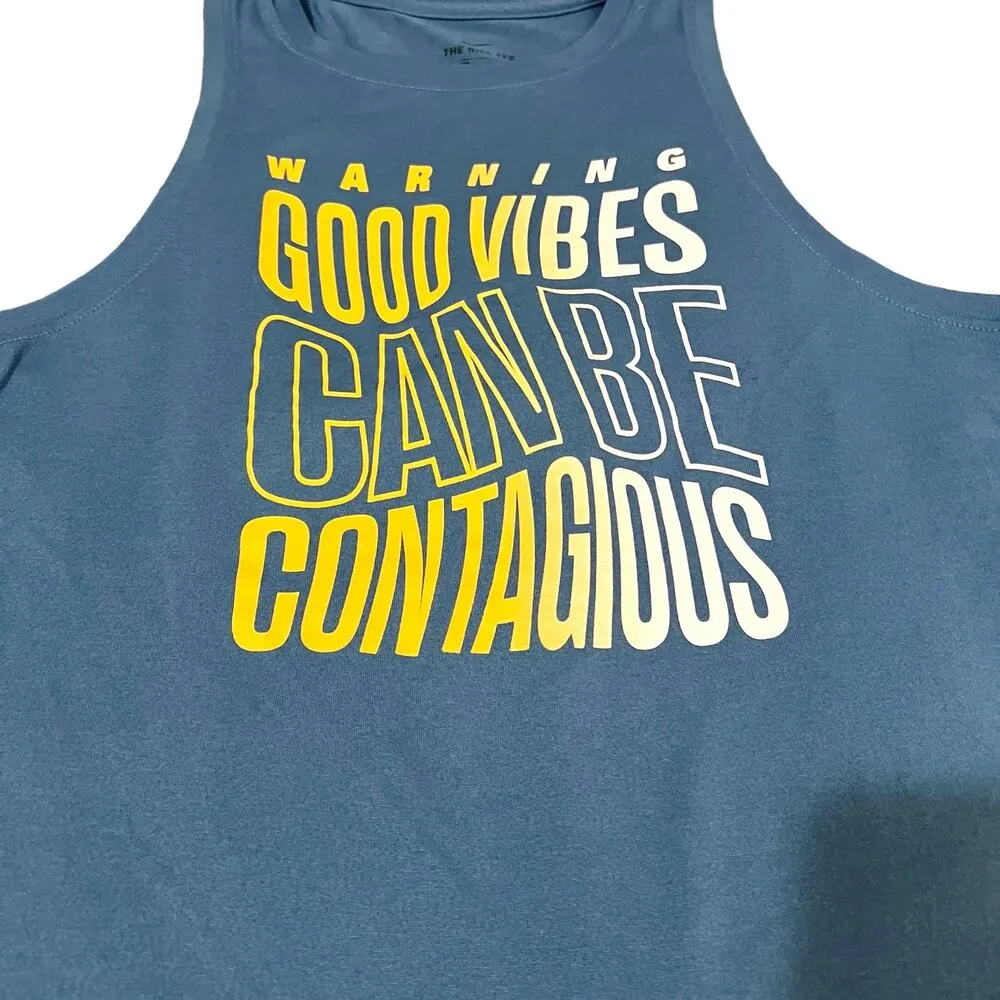 Nike MEDIUM Dry-Fit Warning Good Vibes Can Be Contagious Athletic Tank Top - Image 10