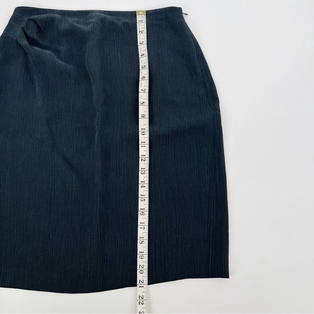 Vintage Giorgio Armani Gray Pencil Skirt Pin Tuck Detail Sz 4‎ - Image 6