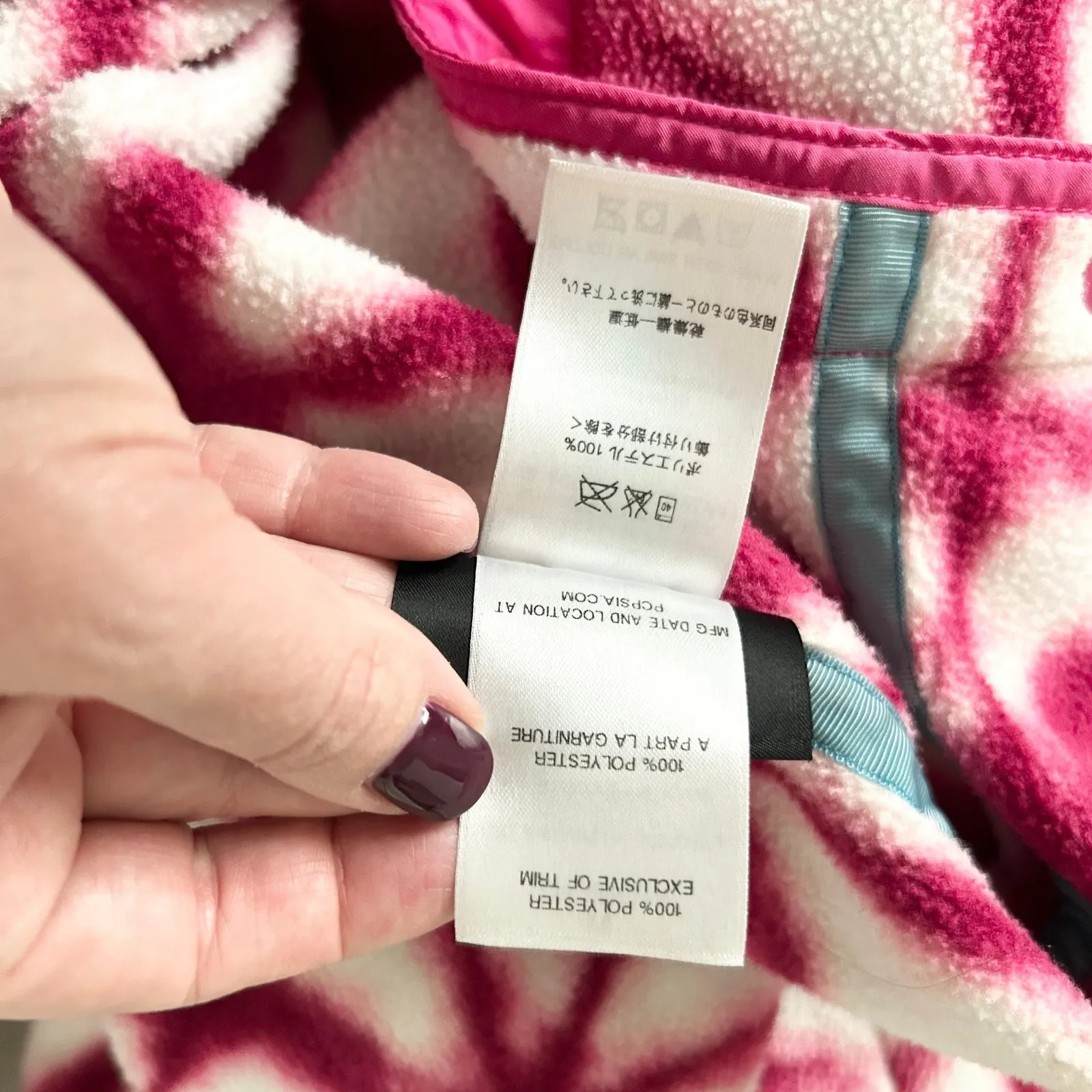 Vintage Patagonia Women's Synchilla Fleece Snap-T Pullover Tie Dye Pink Sz Med - Image 5