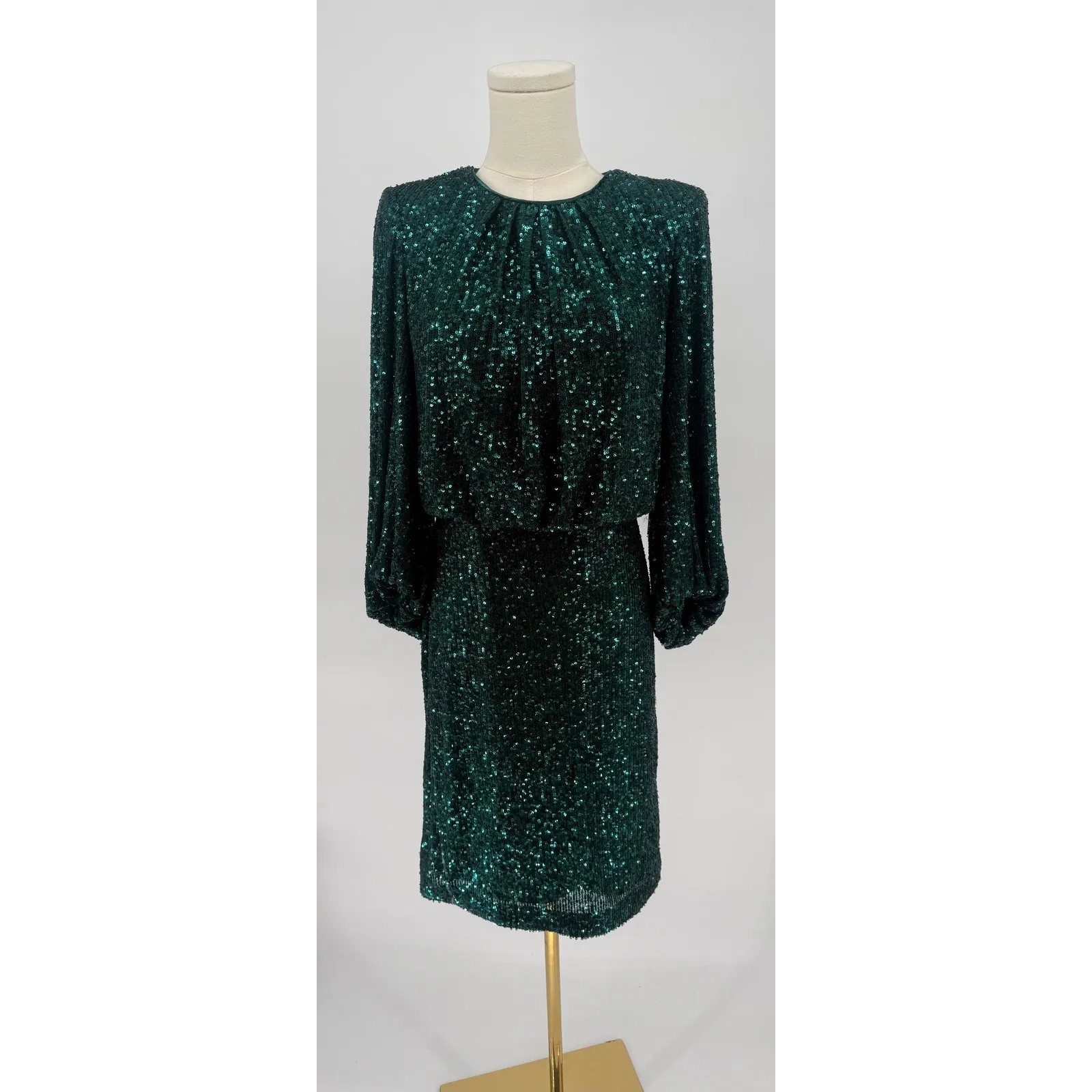 NWT Vince‎ Camuto Sequined Long Sleeve Dress in Hunter (Green) Sz 6 $198 - Image 3