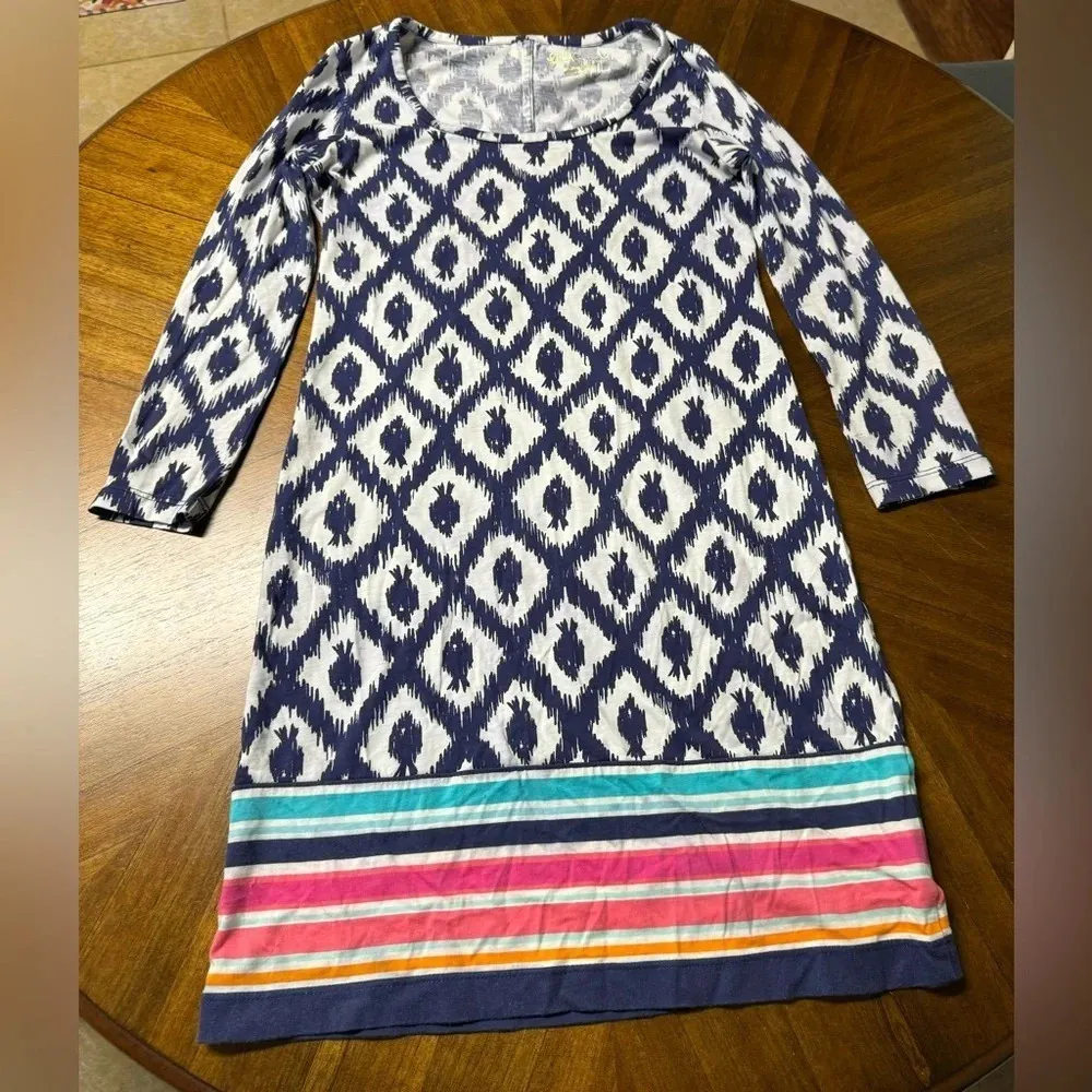 Lilly Pulitzer Beacon T-Shirt Dress 3/4 Sleeves Beachy Preppy Fish Print XXS - Image 9