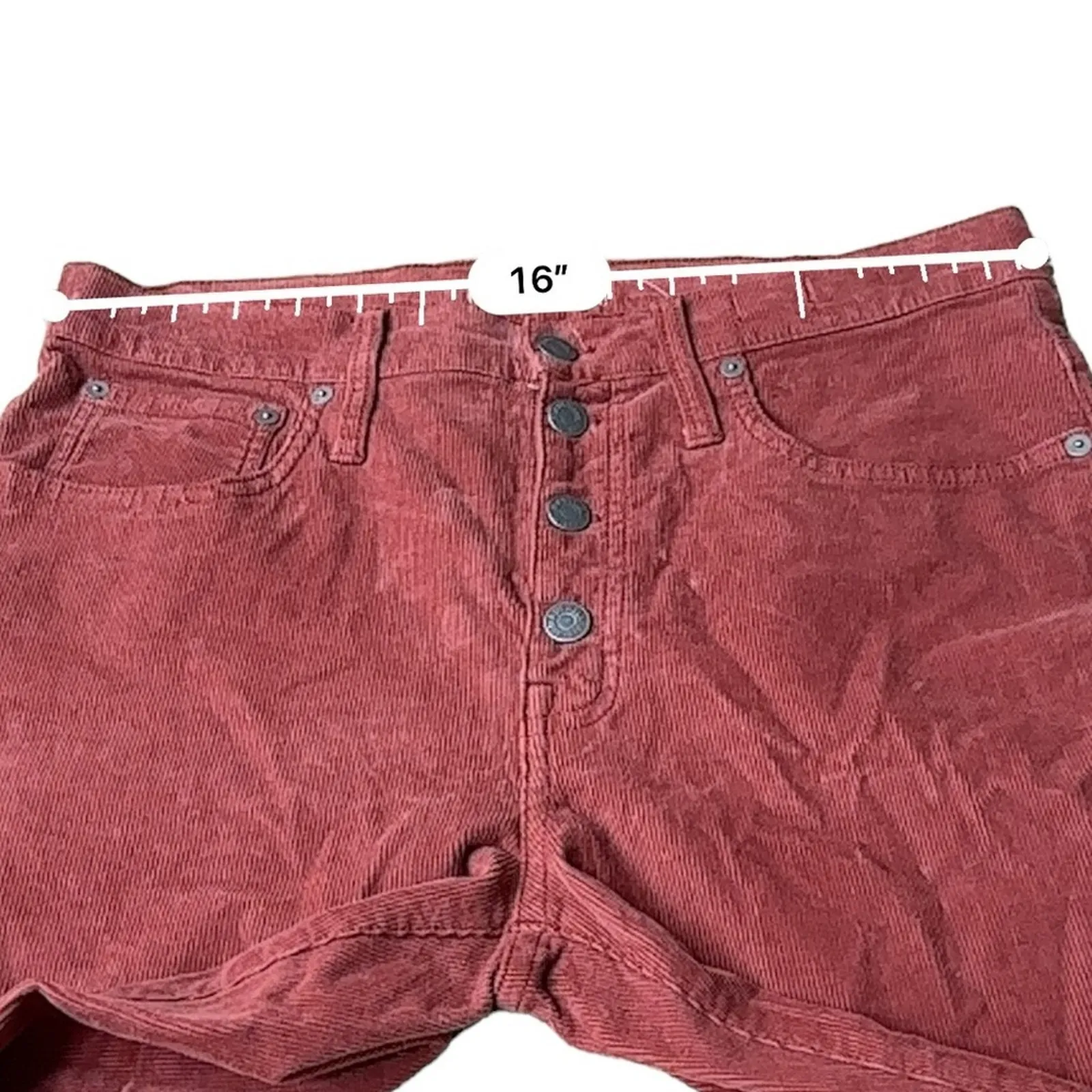 Madewell‎ Cali Demi-Boot Jeans in Corduroy: Button-Front Edition Sz 30 NEW - Image 13