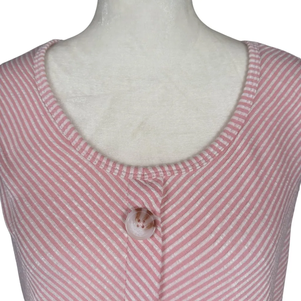 French Laundry pink and white striped stretchy sleeveless pullover tank top XL - Image 5