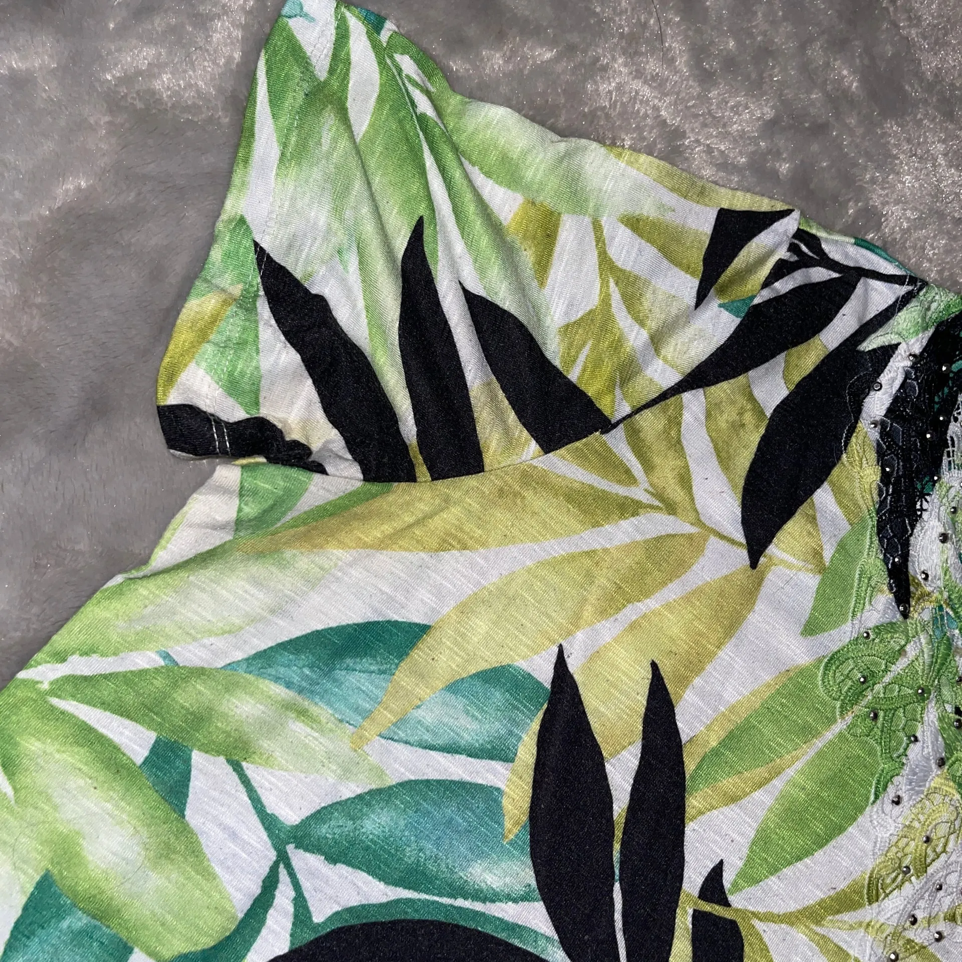 Alfred Dunner Leaf Print Top Blouse 🌿 Women’s Casual Workwear Chic Size L - Image 4