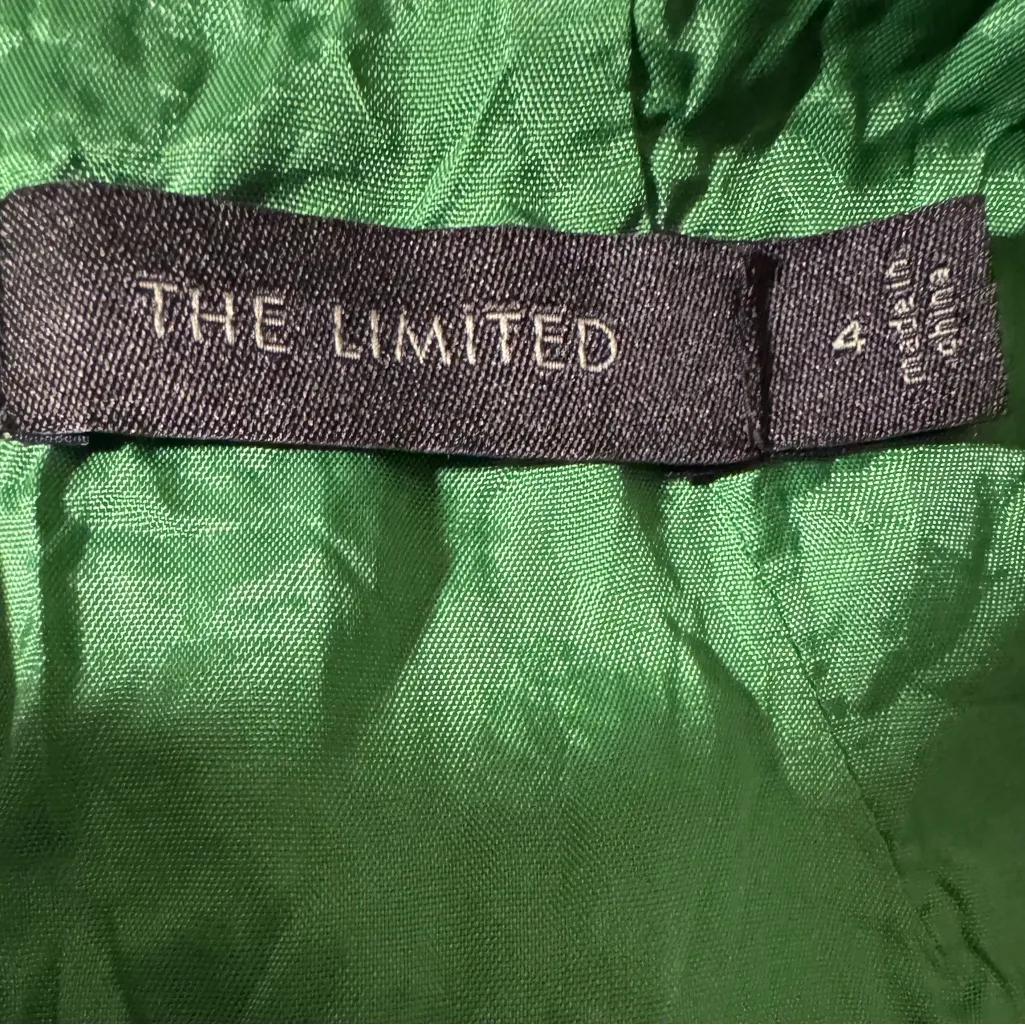 The Limited Green Pleated Sheath Dress Size 4 –‎ Cotton Blend Lined Classic Fit - Image 3