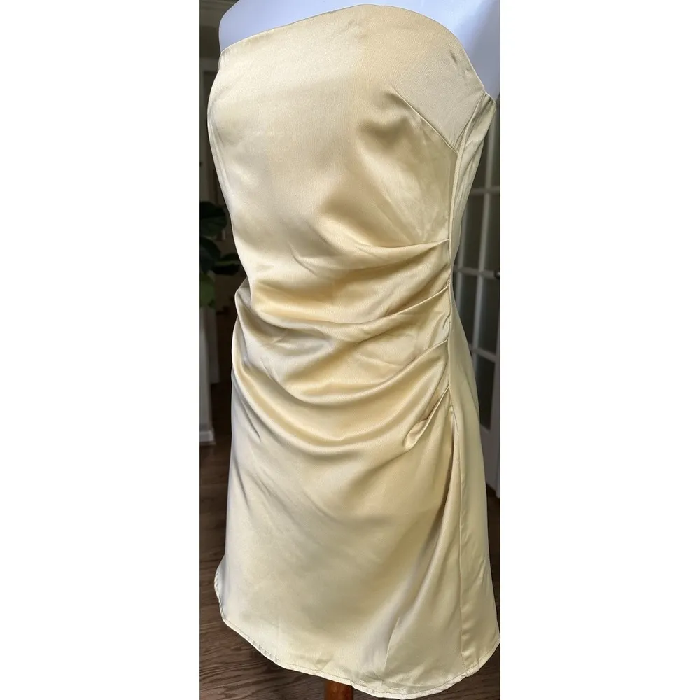 WAYF  x Emma Rose Kenny Strapless Yellow Minidress Size Medium - Image 5