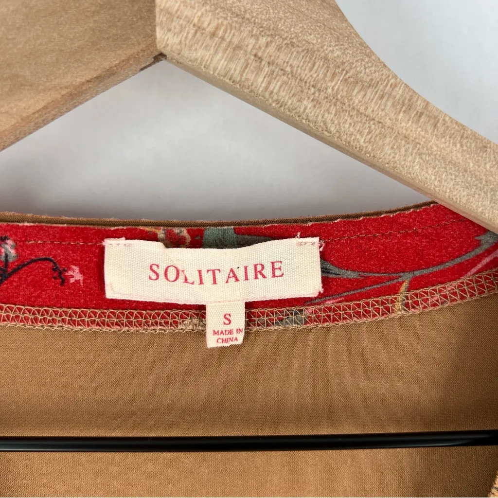 Solitaire Floral Print Faux Suede‎ Cropped Flare Sleeve Long Line Kimono Jacket - Image 2