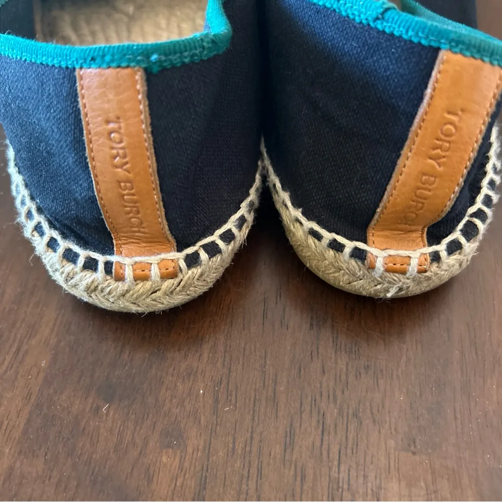 Tory Burch Blue Espadrilles Crown and Anchor Size 8 - Image 2