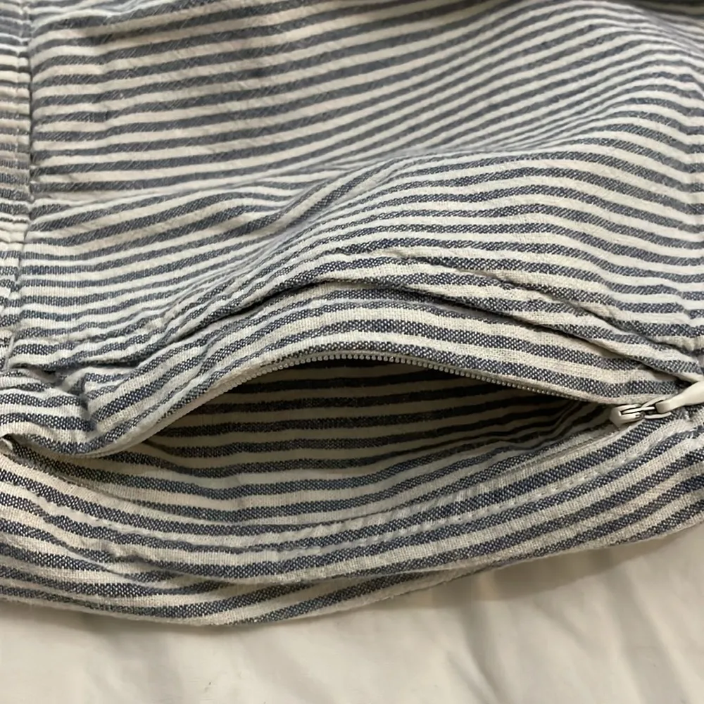 Abercrombie & Fitch Blue Striped Cotton Linen Shorts Womens Size Small - Image 10
