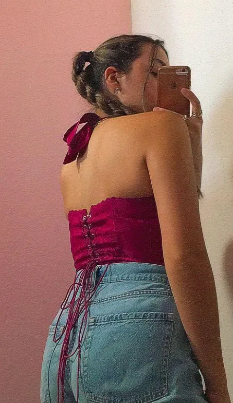 Vintage Hot Pink Corset Top - Image 3