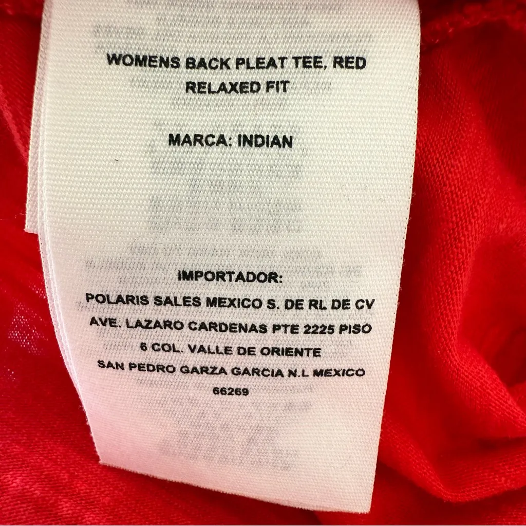 NEW Indian Motorcycle Red Women's Back Pleat relaxed fit Short‎ Sleeve Tee Large - Image 16