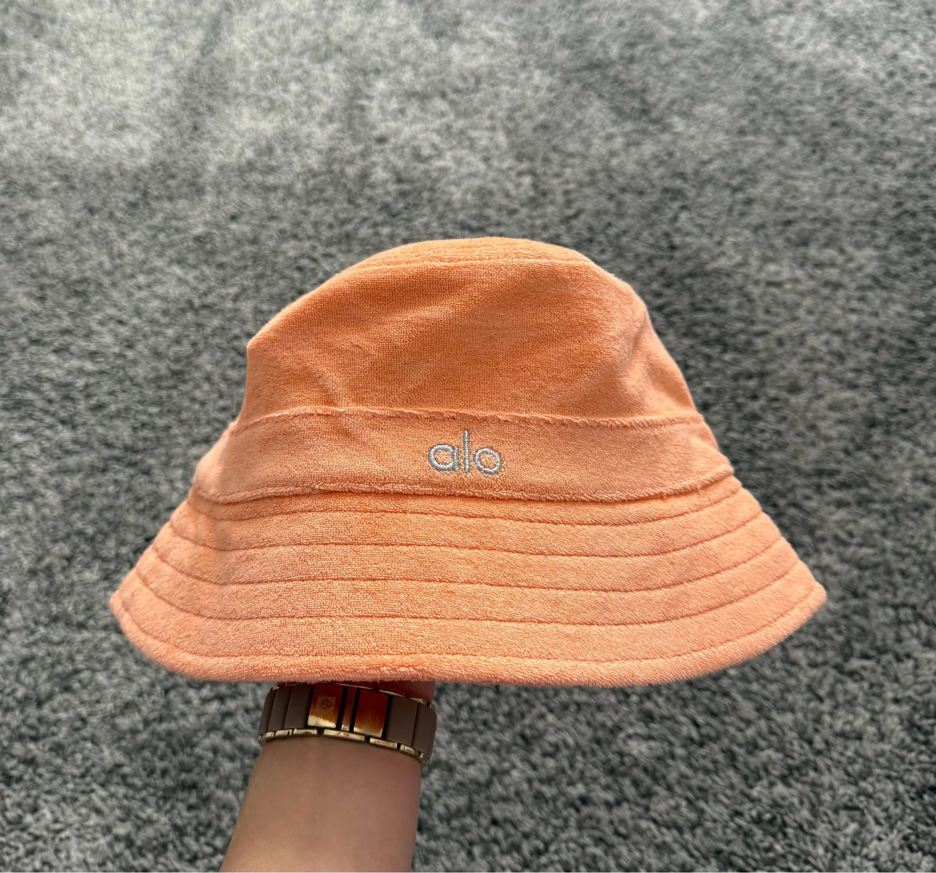 ALO Yoga Orange Terry Beachside Bucket Hat - Image 5