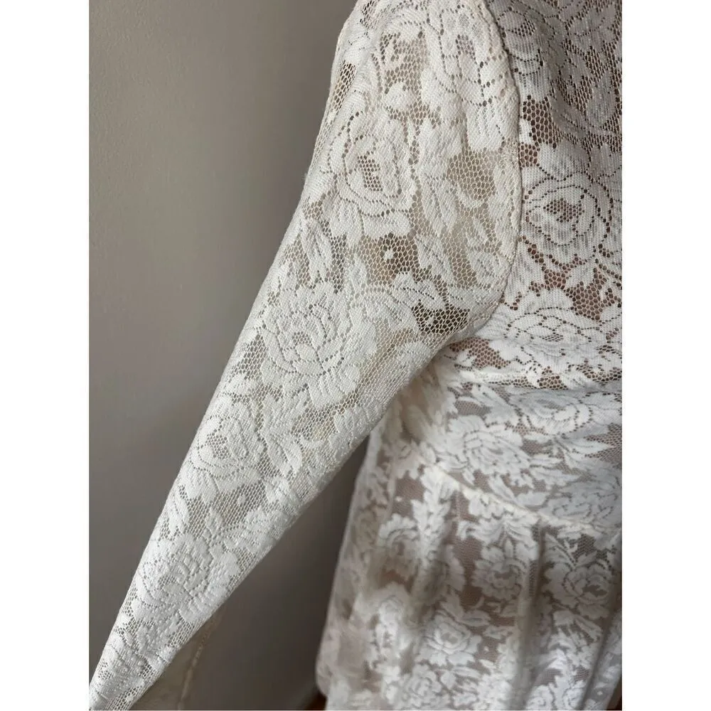 Lace white tan dress size small Pink - Image 5