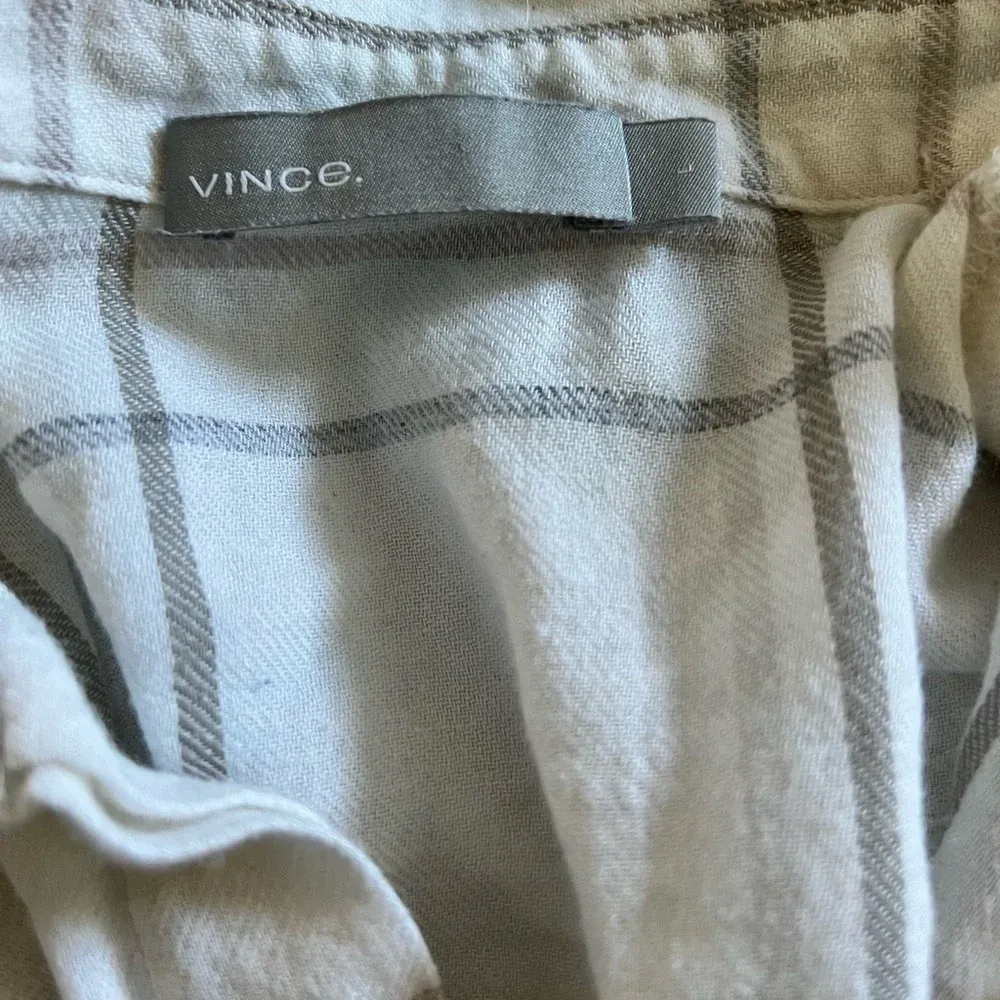 Vince bar‎ plaid popover in off white button down shirt - Image 7