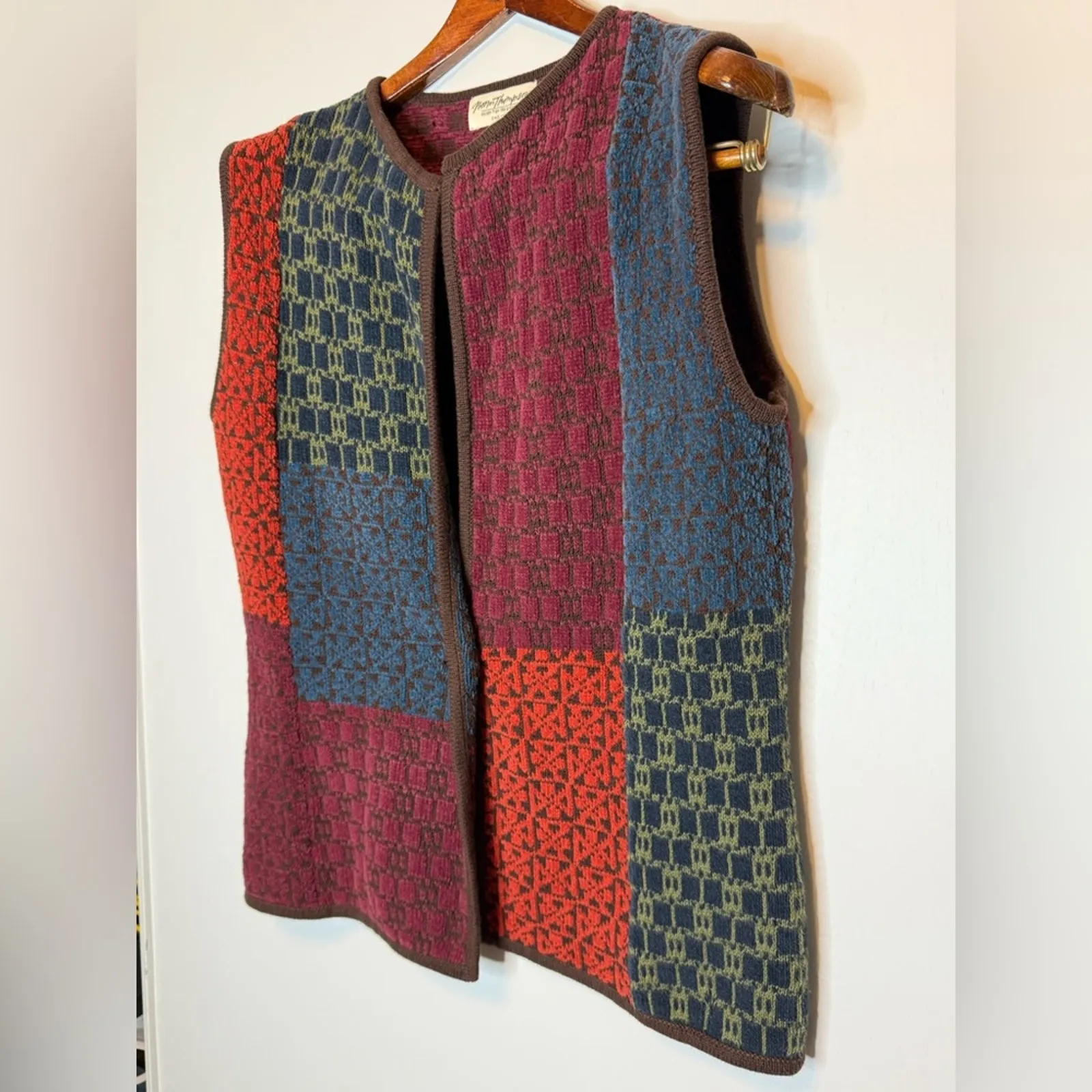 Vintage Norm Thompson Southwestern Knit Vest - Image 2