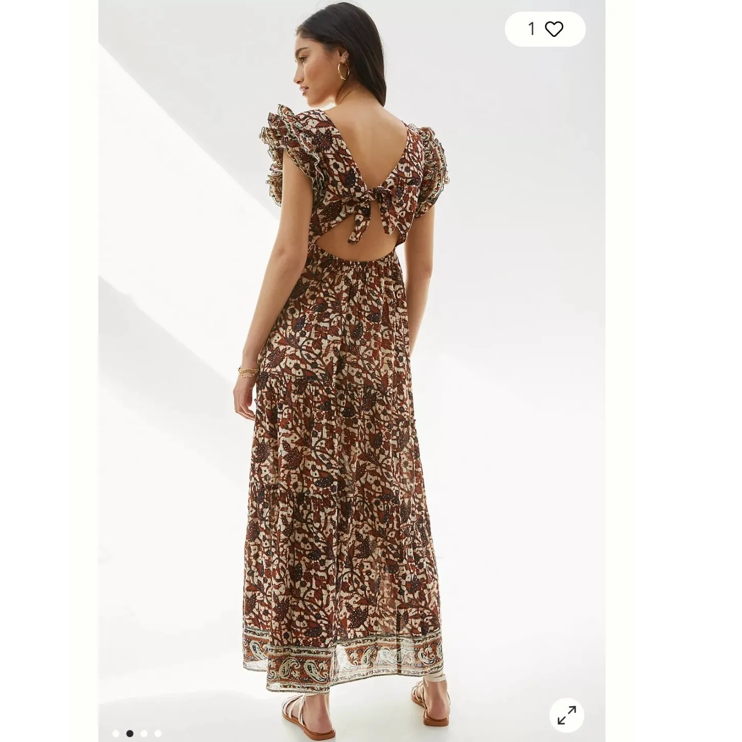 Anthropologie Love the Label Mirabelle Ruffle Maxi Dress Women's Medium Boho - Image 2