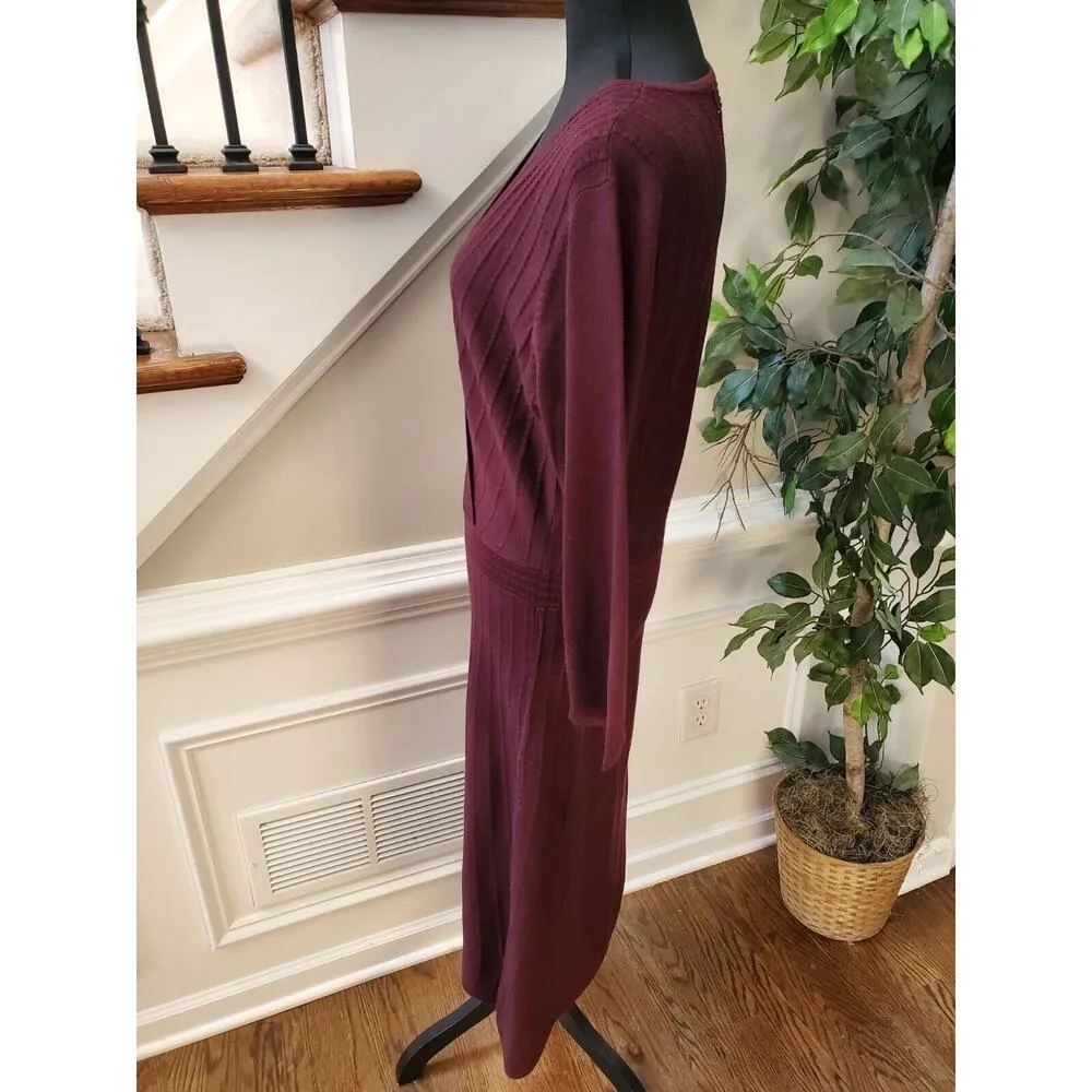 Kasper Women's Maroon Acrylic Long Sleeve V - Image 6