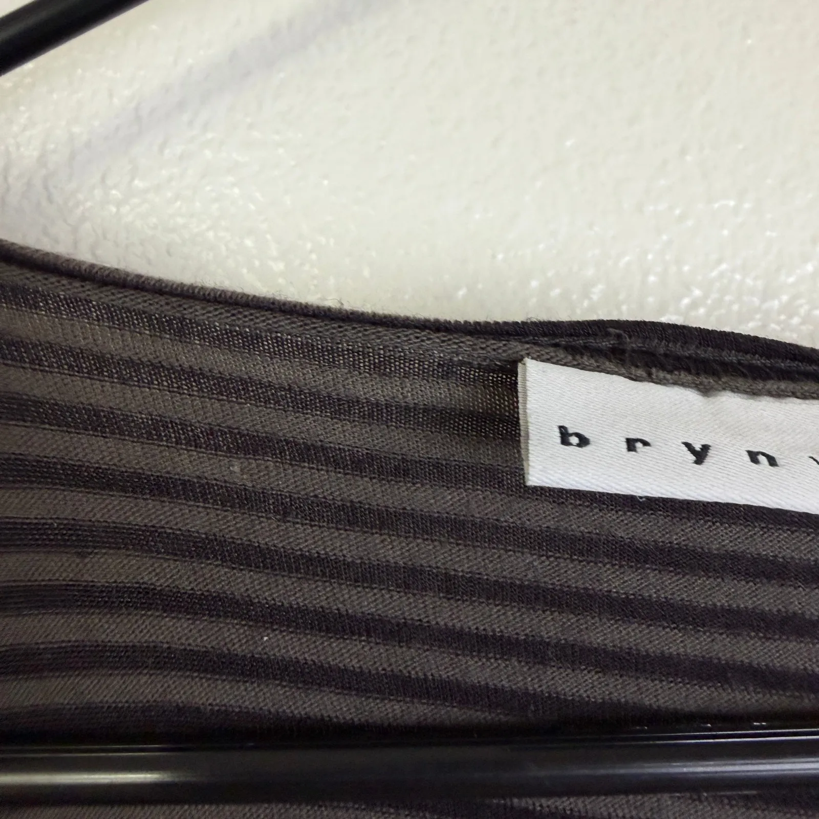 Bryn Walker Shirt Womens Medium Black Long Sleeve Striped Hi Lo Asymmetrical - Image 7