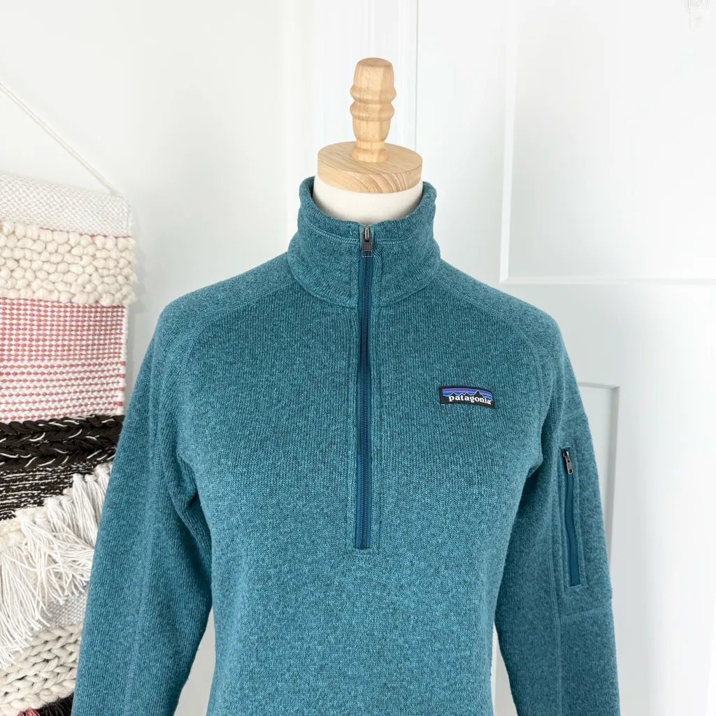 Patagonia Better Sweater 1/4 Zip Teal Blue Women’s Sz S - Image 2