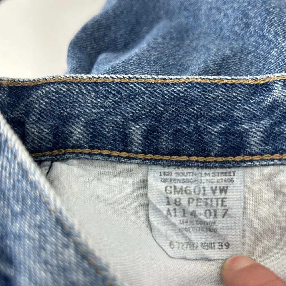 Vintage Gitano High Rise Mom Jeans Medium Stone Wash Tapered Leg Size 18P Petite - Image 8