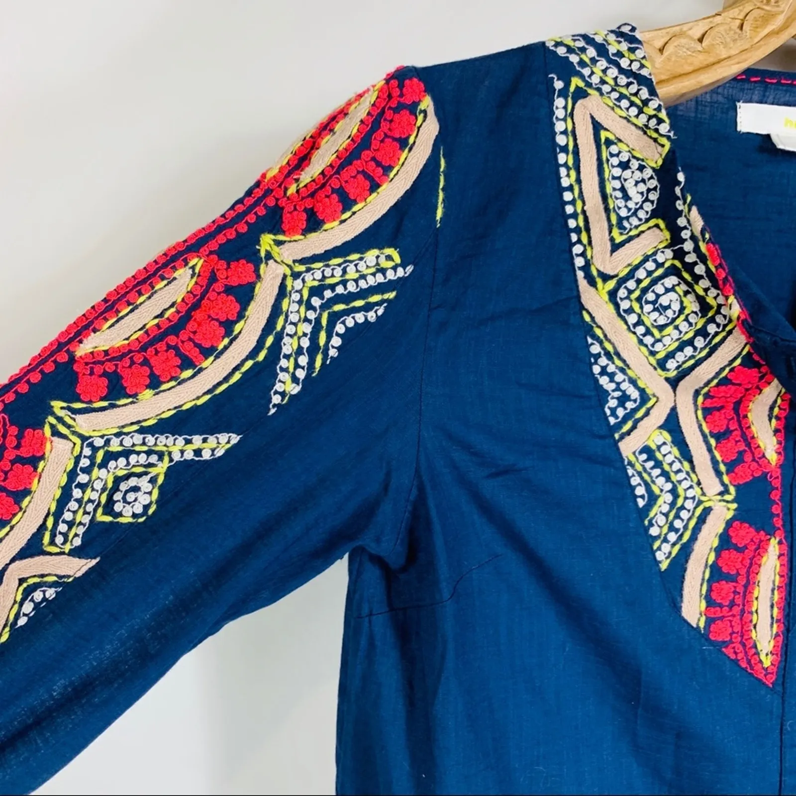 Hei Hei  Embroidered Blue Blouse Tunic Sz 0 - Image 7
