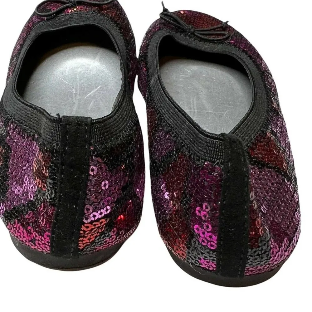 Cherokee Sparkle Sequin Purple and Red Flats Size 2 - Image 4